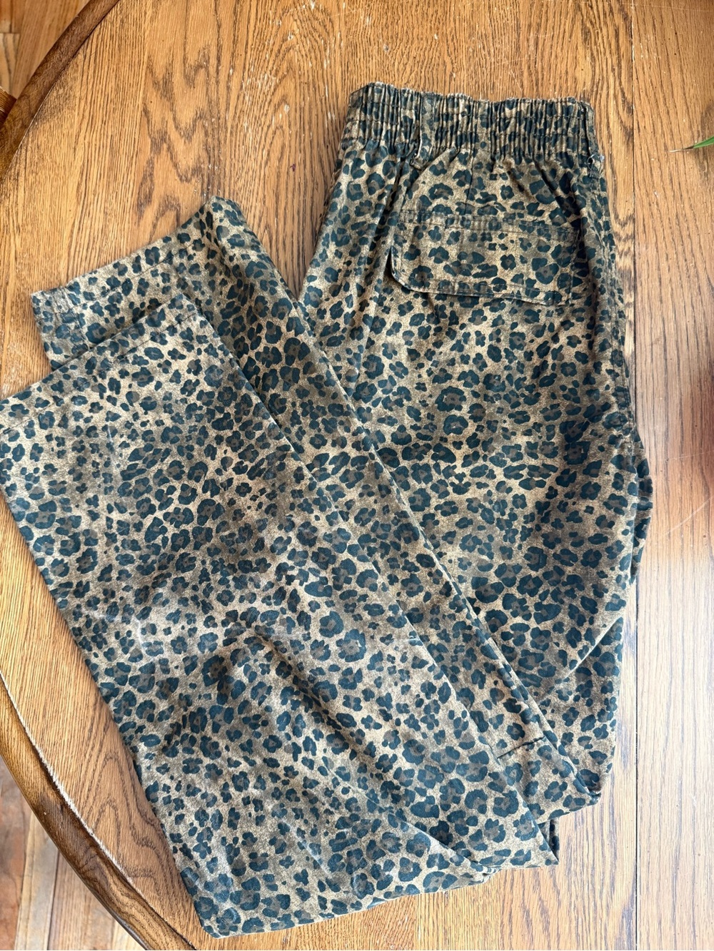 Brown and Black Leopard Print Cargo Pants